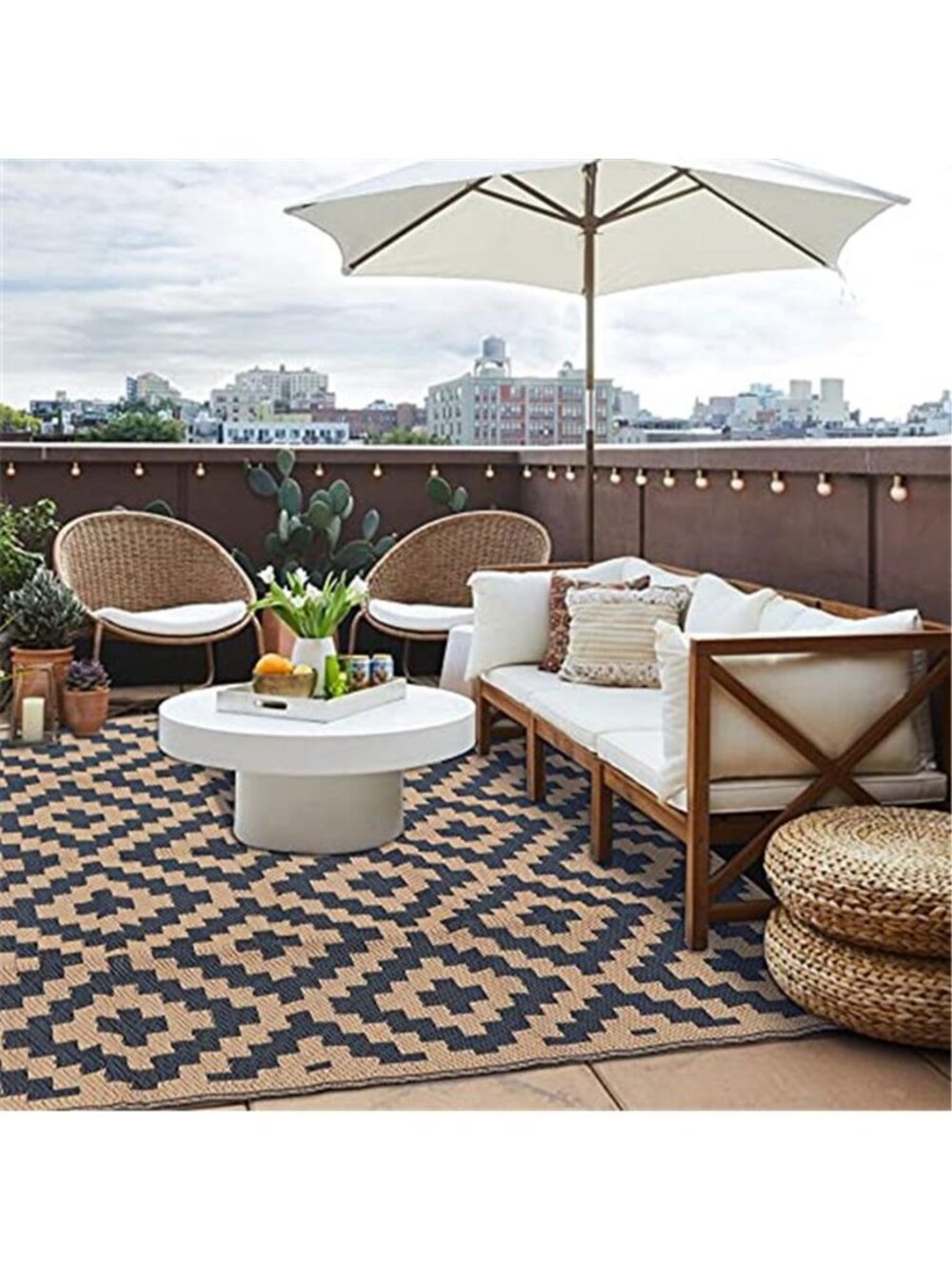 Reversible Mats, Plastic Straw Rug, Modern Area Rug, Large Floor Mat and Rug - Picture 5 of 7